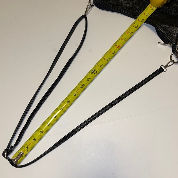 Vintage Black and Brown Italian Leather Crossbody Bucket Bag - Picture 11 of 11